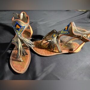Sam Edelman Embroidered Tassel Gladiator Sandals – Boho Chic